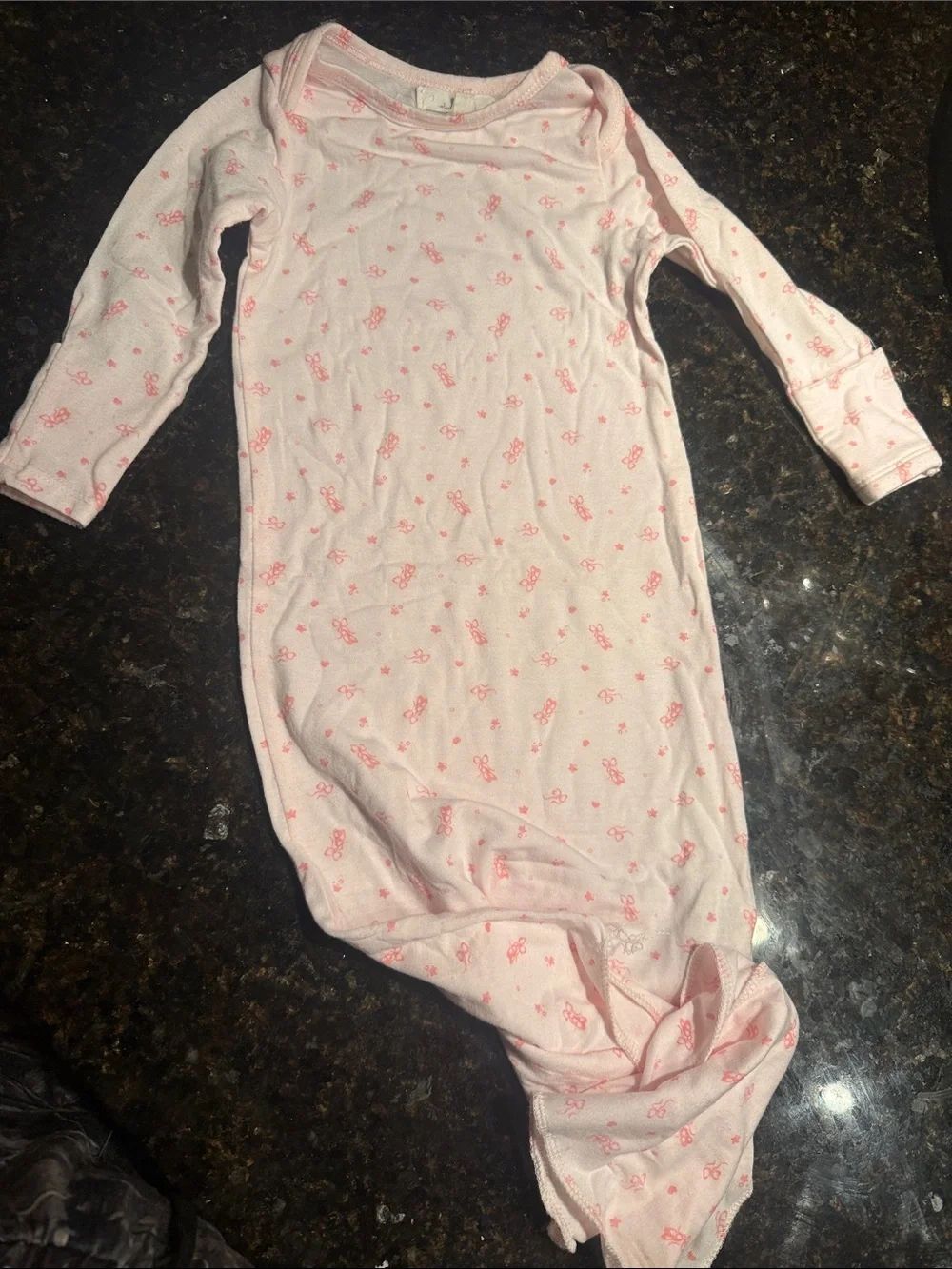 Pink Baby Gown with Tiny Flower Print STARTING OUT - Never Worn